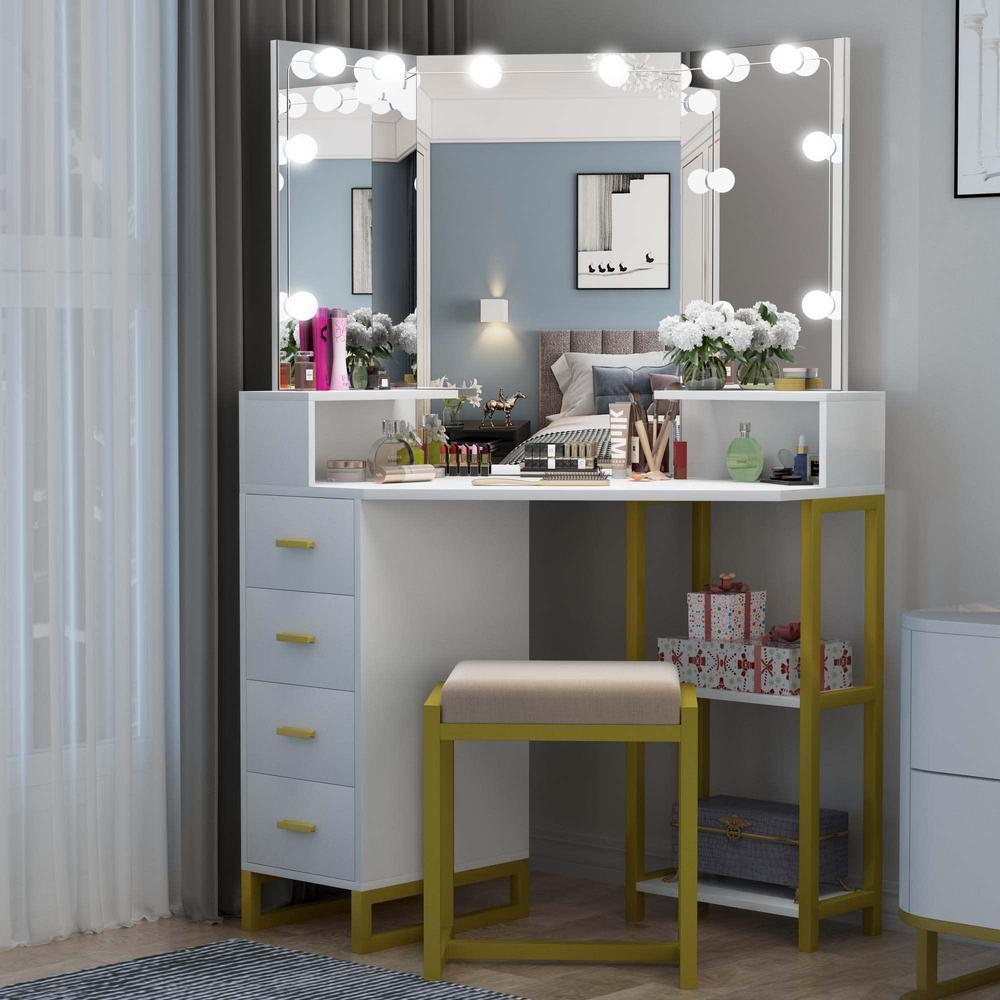 Rechargeable Vanity Mirror with LED Lights Pink ABS