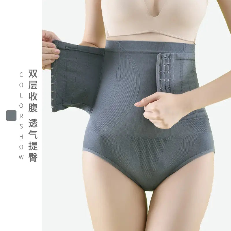 Women High Waist Belly Shaping Pants Black Buckle Pressurized