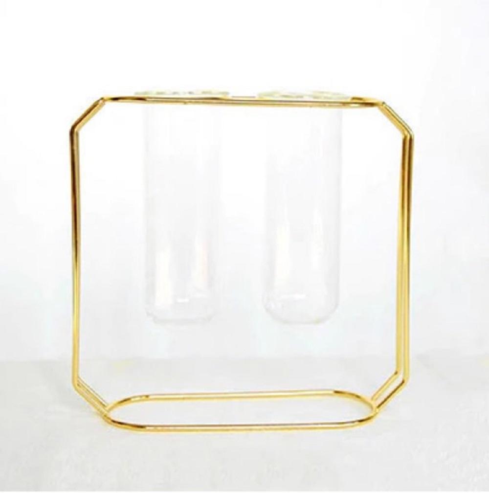 Modern Golden Glass Vase Set for Home Office Gift
