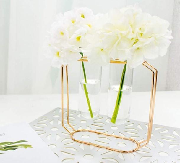 Modern Golden Glass Vase Set for Home Office Gift