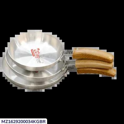 Premium Aluminum Frying Pan Set with Wooden Handles