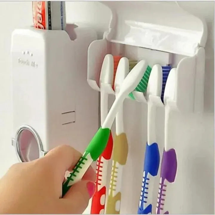Toothpaste Dispenser And Brush Holder