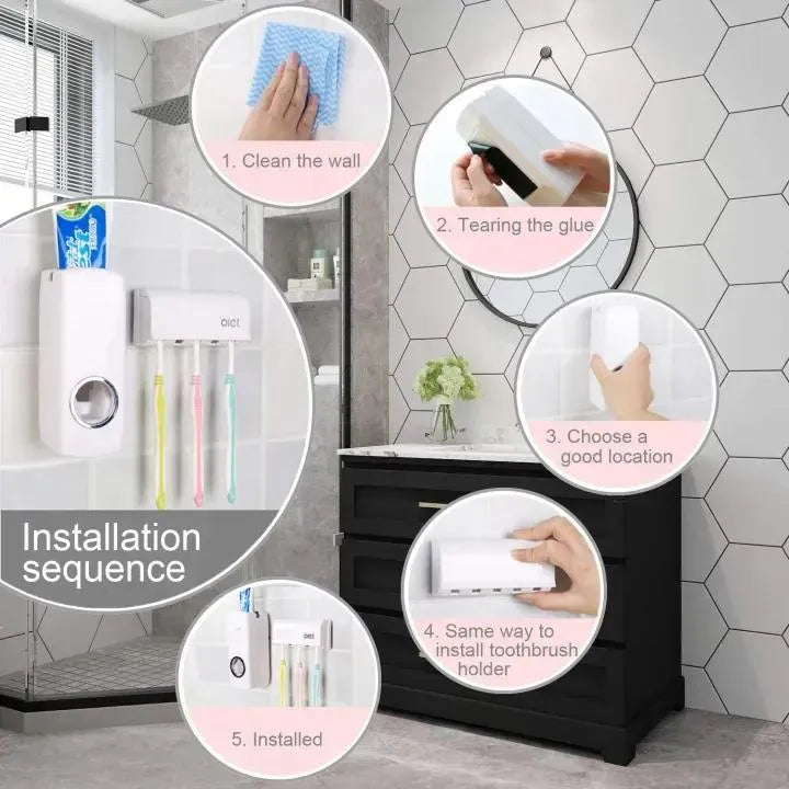 Toothpaste Dispenser And Brush Holder