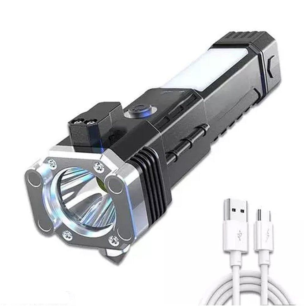 Rechargeable LED Torch Black ABS Aluminum Head