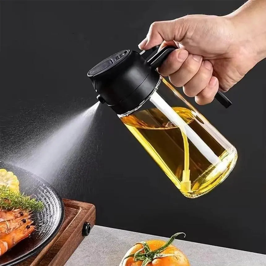 Premium Glass Oil Spray Bottle with Spray Nozzle