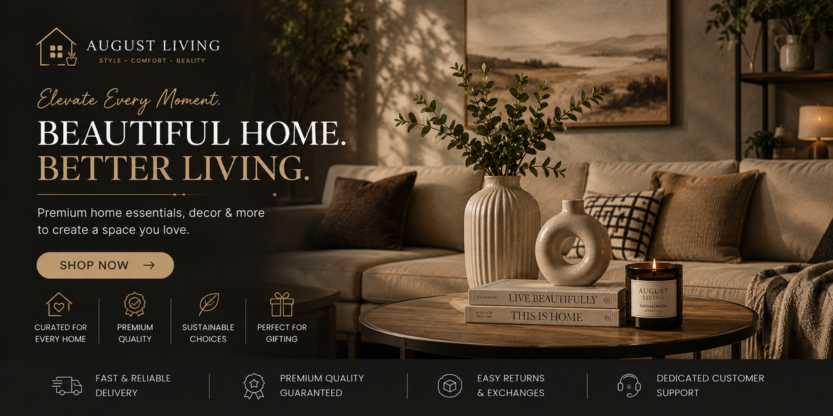 August Living premium home essentials and modern living room decor